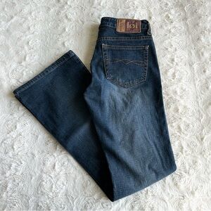 Vintage LEI Jeans Womens Juniors 3 Blue Dark Wash Bootcut Y2K Mid Rise 2000s Vtg